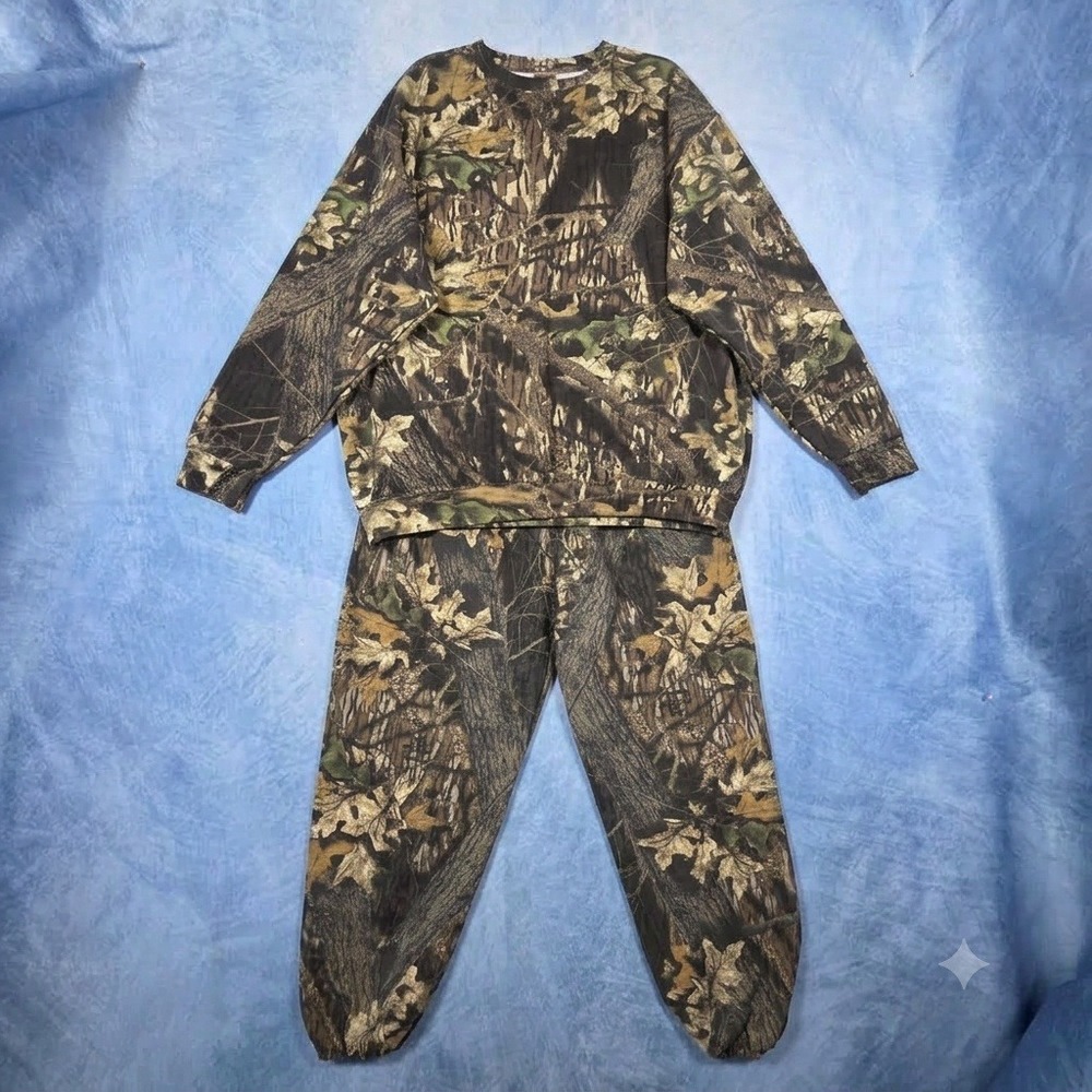 Mossy Oak Camo Classics Sweatshirt Pants Set Mens 2XL Camouflage Tracksuit Set